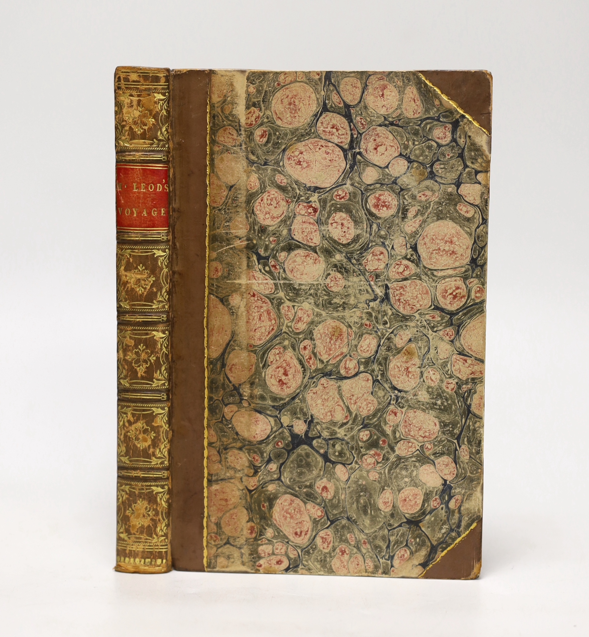 M'Leod, John - Voyage of Her Majesty's Ship Alceste, to China, Corea, and the Island of Lewchew, with an account of her shipwreck. 3rd edition, portrait frontis., folded chart and five coloured aquatint plates; contemp.